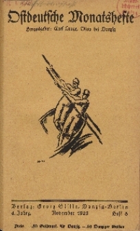 Ostdeutsche Monatshefte Nr. 8, November 1923, 4 Jahrgang
