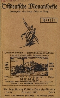 Ostdeutsche Monatshefte Nr. 9, Dezember 1923, 4 Jahrgang