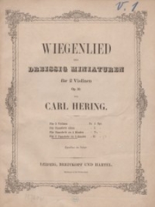 Wiegenlied aus Dreissig Miniaturen f&uuml;r 2 Violinen. Op. 19
