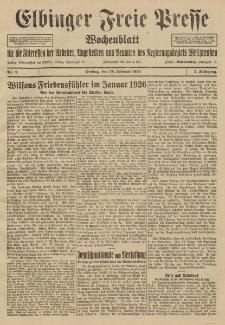 Freie Presse, Nr. 8 Freitag 26. Februar 1926 2. Jahrgang