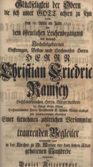 Glückseligkeit der Obern die sich unter Gott achten zu seyn wurde den 26. April im Jahr 1753 bey dem öffentlichen...