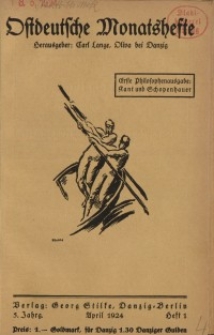 Ostdeutsche Monatshefte Nr. 1, April 1924, 5 Jahrgang