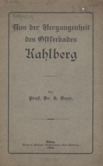 Aus der Vergangenheit des Ostseebades Kahlberg