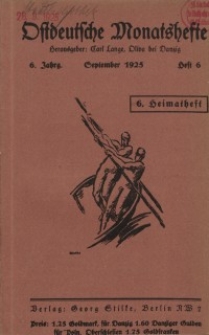 Ostdeutsche Monatshefte Nr. 6, September 1925, 6 Jahrgang