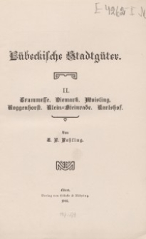 Lübeckische Stadtgüter. Bd. 2