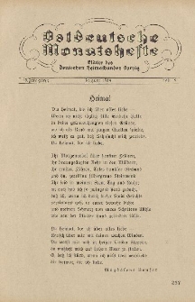 Ostdeutsche Monatshefte Nr. 5, August 1934, 15 Jahrgang
