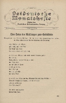 Ostdeutsche Monatshefte Nr. 8, November 1934, 15 Jahrgang