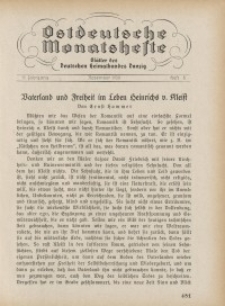 Ostdeutsche Monatshefte Nr. 8, November 1930, 11 Jahrgang