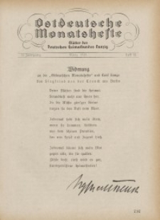 Ostdeutsche Monatshefte Nr. 12, März 1931, 11 Jahrgang