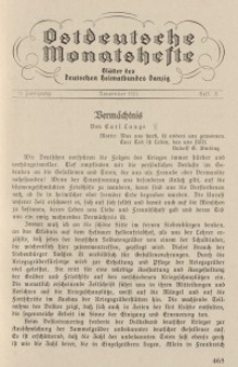 Ostdeutsche Monatshefte Nr. 8, November 1931, 12 Jahrgang