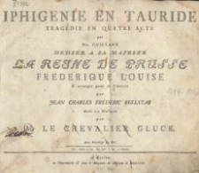 Iphigenie en Tauride : Tragedie en Quatre Acte&hellip;