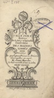 Chansons not&eacute;es de la tr&egrave;s v&eacute;n&eacute;rable confr&eacute;rie des...
