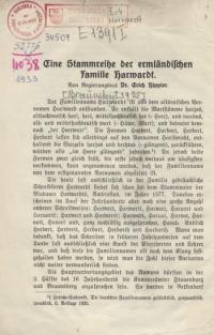 Eine Stammreihe der ermländischen Familie Harwardt