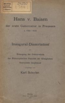 Hans v. Baisen der erste Gubernator in Preussen c. 1380-1459
