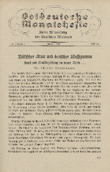 Ostdeutsche Monatshefte Nr. 10, Januar 1936, 16 Jahrgang