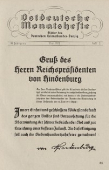 Ostdeutsche Monatshefte Nr. 2, Mai 1933, 14 Jahrgang