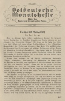 Ostdeutsche Monatshefte Nr. 3, Juni 1933, 14 Jahrgang