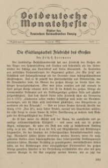 Ostdeutsche Monatshefte Nr. 5, August 1933, 14 Jahrgang