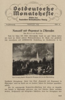 Ostdeutsche Monatshefte Nr. 6, September 1933, 14 Jahrgang