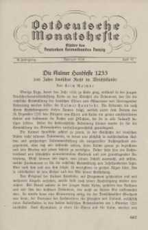 Ostdeutsche Monatshefte Nr. 11, Februar 1934, 14 Jahrgang
