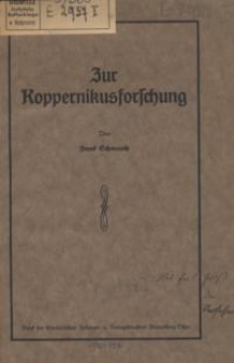Zur Koppernikusforschung