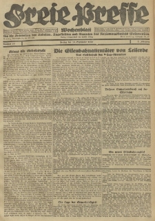 Freie Presse, Nr. 36 Freitag 10. September 1926 2. Jahrgang
