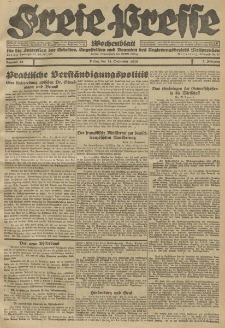 Freie Presse, Nr. 38 Freitag 24. September 1926 2. Jahrgang