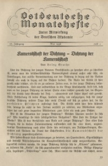 Ostdeutsche Monatshefte Nr. 2, Mai 1936, 17 Jahrgang