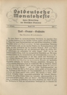 Ostdeutsche Monatshefte Nr. 5, August 1936, 17 Jahrgang