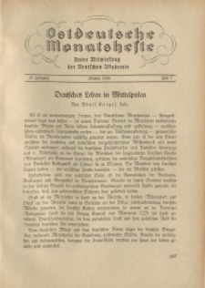 Ostdeutsche Monatshefte Nr. 7, Oktober 1936, 17 Jahrgang