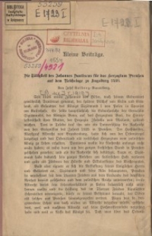 Die Tätigkeit des Johannes Dantiscus für das Herzogtum Preussen auf dem Reichstage zu Augsburg 1530