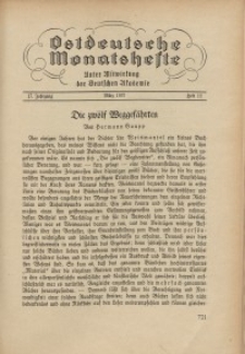 Ostdeutsche Monatshefte Nr. 12, März 1937, 17 Jahrgang