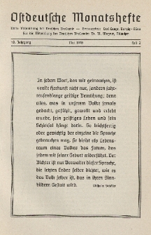 Ostdeutsche Monatshefte Nr. 2, Mai 1938, 19 Jahrgang