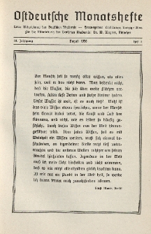 Ostdeutsche Monatshefte Nr. 5, August 1938, 19 Jahrgang