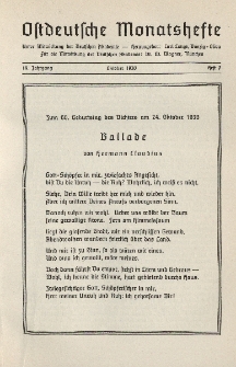 Ostdeutsche Monatshefte Nr. 7, Oktober 1938, 19 Jahrgang
