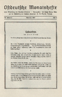 Ostdeutsche Monatshefte Nr. 9, Dezember 1938, 19 Jahrgang