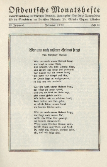 Ostdeutsche Monatshefte Nr. 11, Februar 1939, 19 Jahrgang