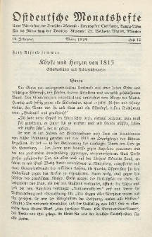 Ostdeutsche Monatshefte Nr. 12, März 1939, 19 Jahrgang