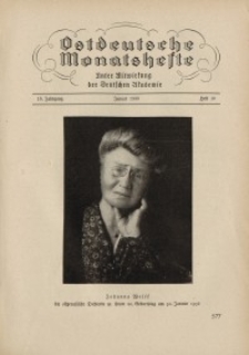 Ostdeutsche Monatshefte Nr. 10, Januar 1938, 18 Jahrgang