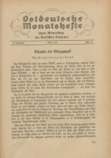 Ostdeutsche Monatshefte Nr. 12, März 1938, 18 Jahrgang