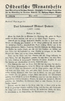 Ostdeutsche Monatshefte Nr. 2, Mai 1939, 20 Jahrgang