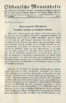 Ostdeutsche Monatshefte Nr. 6, September 1939, 20 Jahrgang