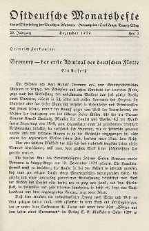 Ostdeutsche Monatshefte Nr. 9, Dezember 1939, 20 Jahrgang