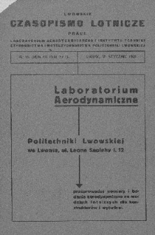 Lwowskie Czasopismo Lotnicze, R. VII, nr 15 (nr 1), styczeń 1939