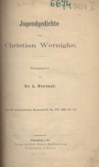Jugendgedichte von Christian Wernigke