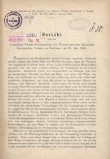 Bericht über die neunzehnte Wander-Versammlung des Westpreussischen Botanisch-Zoologischen Vereins zu Karthaus, am 26. Mai 1896