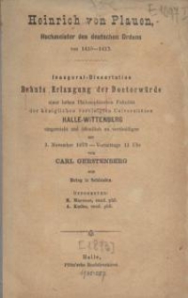 Heinrich von Plauen, Hochmeister des deutschen Ordens von 1410-1413