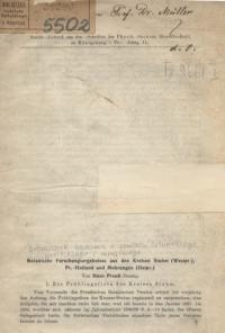 Botanische Forschungsergebnisse aus den Kreisen Stuhm (Westpr.), Pr.-Holland und Mohrungen (Ostpr.)