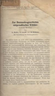 Zur Bestandesgeschichte ostpreußischer Wälder