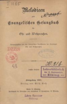 Melodien zum Evangelischen Gesangbuch für Ost- und Westpreussen